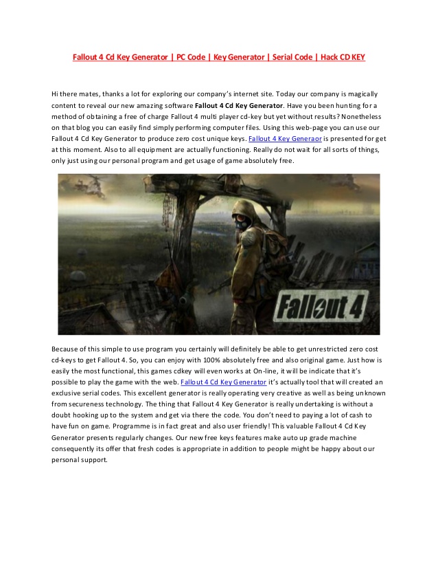 fallout 3 serial keygen free