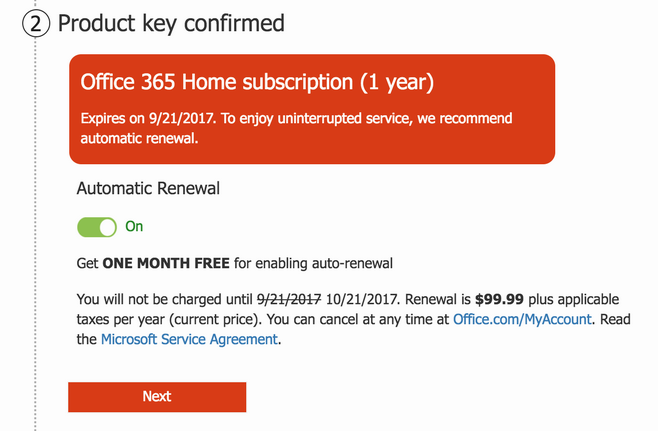 Office 365 Change Serial Key